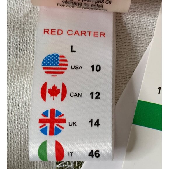 Red Carter Shay Safari Striped Button-Down Midi Shirt Dress Belt Pockets L 8742 - Picture 16 of 16